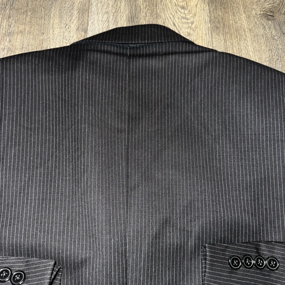 Joseph Abboud Wool Sport Coat Mens 43S Striped Black Blazer Suit Jacket USA Made